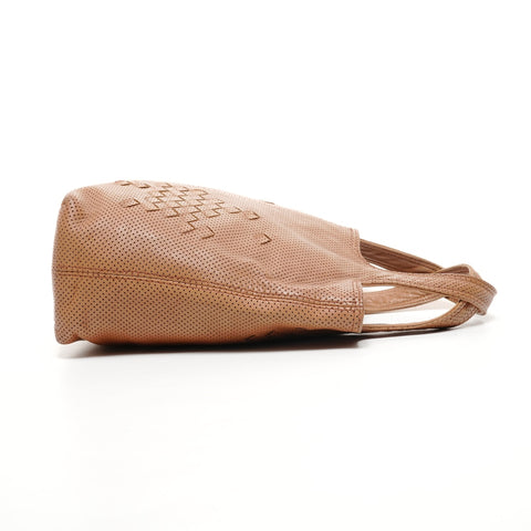 BOTTEGAVENETA Perforated INTRECCIATO leather Handbag Brown WS25831