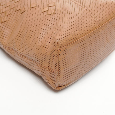 BOTTEGAVENETA Perforated INTRECCIATO leather Handbag Brown WS25831