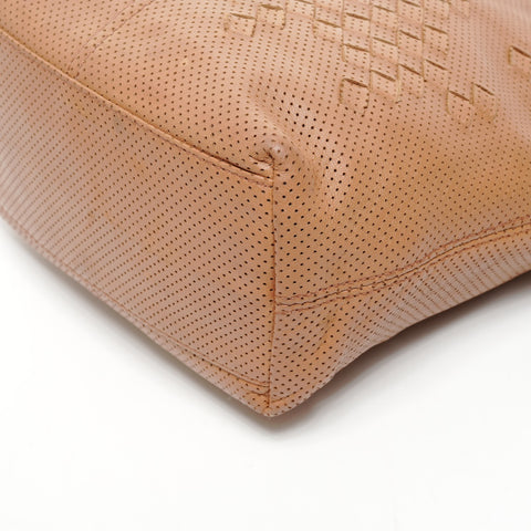 BOTTEGAVENETA Perforated INTRECCIATO leather Handbag Brown WS25831