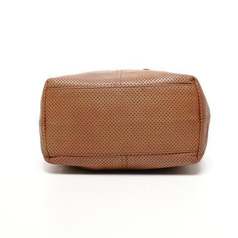 BOTTEGAVENETA Perforated INTRECCIATO leather Handbag Brown WS25831