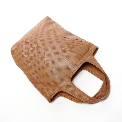 BOTTEGAVENETA Perforated INTRECCIATO leather Handbag Brown WS25831