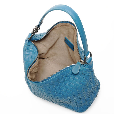 BOTTEGAVENETA INTRECCIATO hobo leather Shoulder Bag blue WS25834