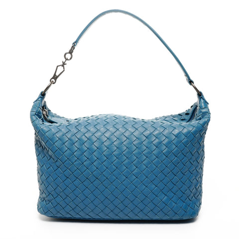 BOTTEGAVENETA INTRECCIATO hobo leather Shoulder Bag blue WS25834