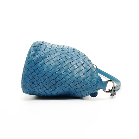 BOTTEGAVENETA INTRECCIATO hobo leather Shoulder Bag blue WS25834