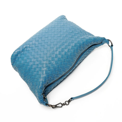 BOTTEGAVENETA INTRECCIATO hobo leather Shoulder Bag blue WS25834
