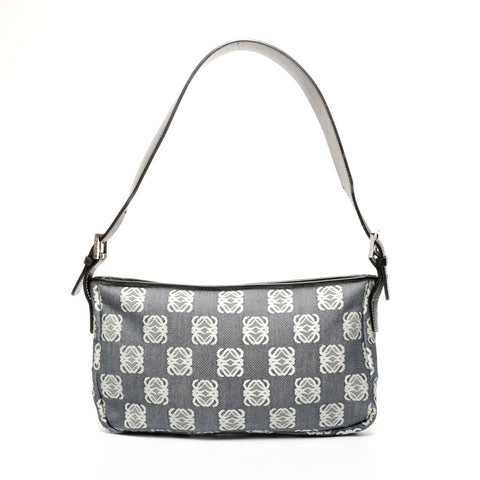 LOEWE Anagram Canvas Accessory Pouch One Belt Shoulder Bag black WS25835