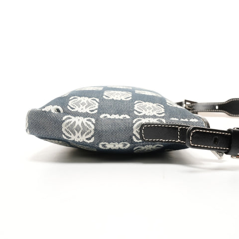 LOEWE Anagram Canvas Accessory Pouch One Belt Shoulder Bag black WS25835