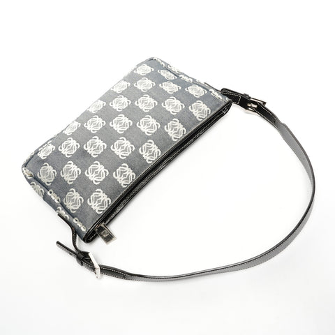 LOEWE Anagram Canvas Accessory Pouch One Belt Shoulder Bag black WS25835