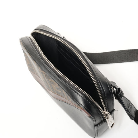 FENDI Zucca Diagonal Camera Case Shoulder Bag black WS25836
