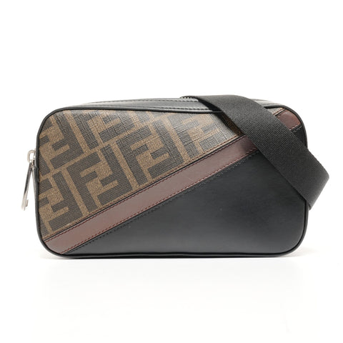 FENDI Zucca Diagonal Camera Case Shoulder Bag black WS25836