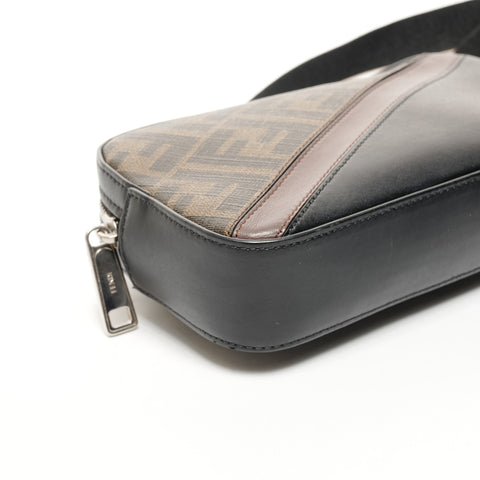 FENDI Zucca Diagonal Camera Case Shoulder Bag black WS25836