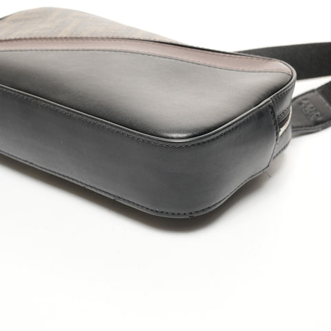 FENDI Zucca Diagonal Camera Case Shoulder Bag black WS25836