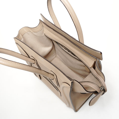 CELINE Luggage micro shopper Handbag beige WS25838