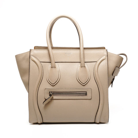 CELINE Luggage micro shopper Handbag beige WS25838