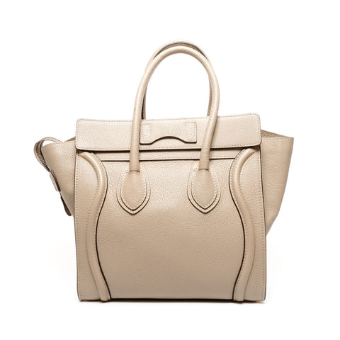 CELINE Luggage micro shopper Handbag beige WS25838