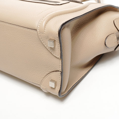 CELINE Luggage micro shopper Handbag beige WS25838