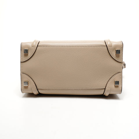 CELINE Luggage micro shopper Handbag beige WS25838