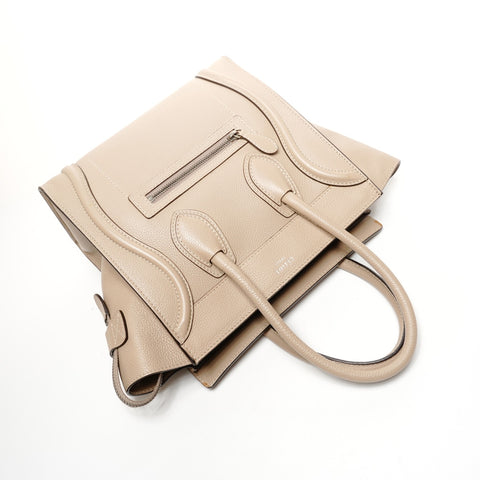 CELINE Luggage micro shopper Handbag beige WS25838