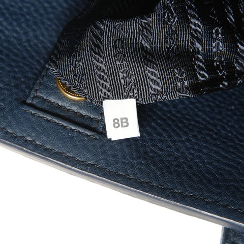 PRADA 2way leather Handbag blue WS25841
