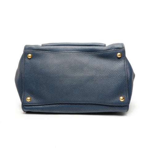 PRADA 2way leather Handbag blue WS25841