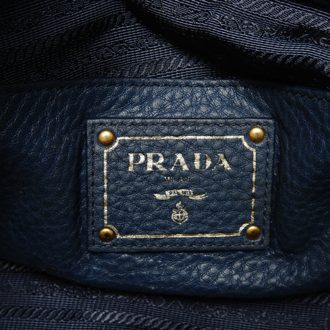 PRADA 2way leather Handbag blue WS25841