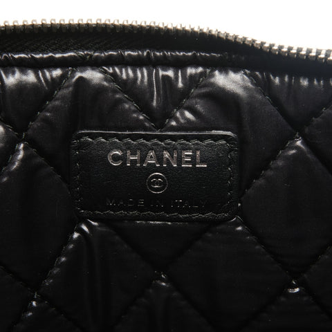 CHANEL 25th series 2018 Tweed logo Clutch bag gray WS25843