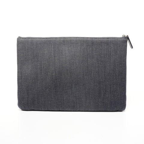 CHANEL No. 21 2015-2016 Denim Logo Clutch bag blue WS25844