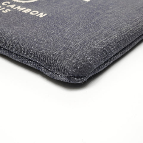 CHANEL No. 21 2015-2016 Denim Logo Clutch bag blue WS25844