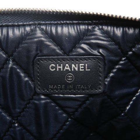 CHANEL No. 21 2015-2016 Denim Logo Clutch bag blue WS25844