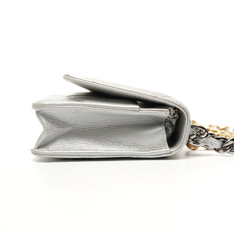 CHANEL 30s 2020-2021 CHANEL 19 Chain Wallet Matelasse Lambskin Shoulder Bag Silver WS25846