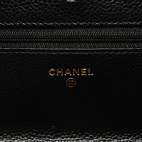 CHANEL No. 22 2016-2017 Caviar Skin Chain Wallet Matelasse Shoulder Bag black WS25847
