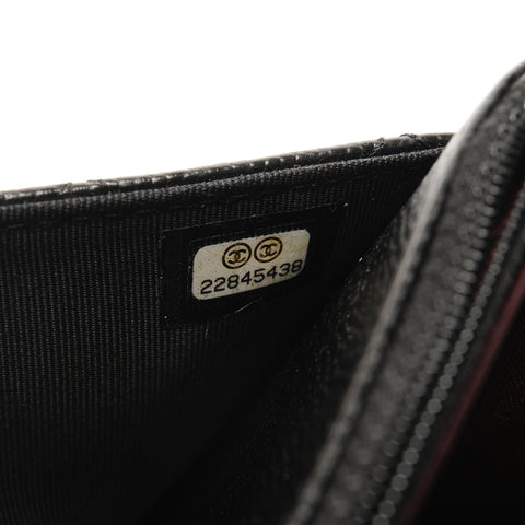CHANEL No. 22 2016-2017 Caviar Skin Chain Wallet Matelasse Shoulder Bag black WS25847