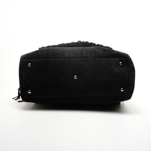 GUCCI Fringe Suede Bamboo 2way Handbag black WS25850