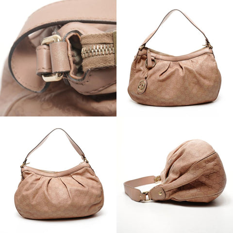 GUCCI GG Shima Leather Shoulder Bag pink WS25852