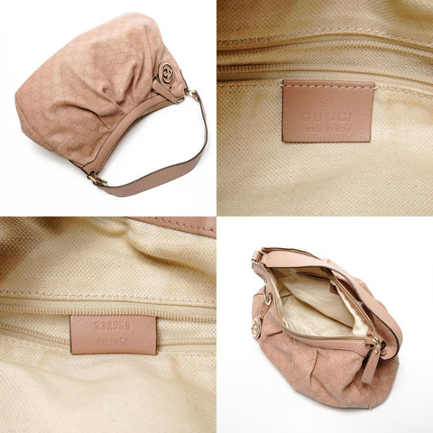 GUCCI GG Shima Leather Shoulder Bag pink WS25852