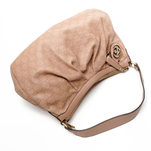 GUCCI GG Shima Leather Shoulder Bag pink WS25852