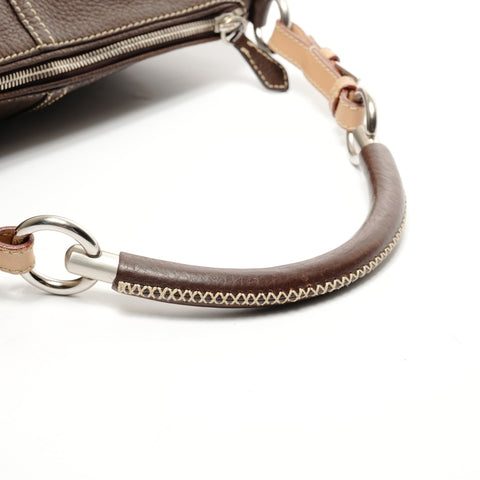PRADA leather one belt Shoulder Bag Brown WS25853