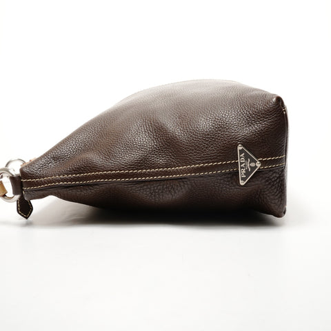 PRADA leather one belt Shoulder Bag Brown WS25853