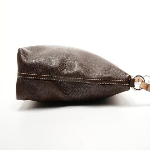 PRADA leather one belt Shoulder Bag Brown WS25853