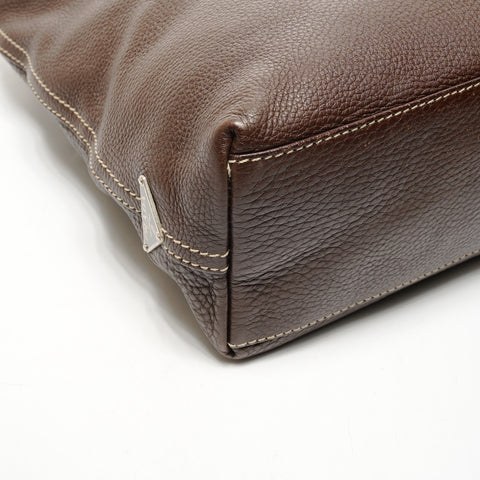 PRADA leather one belt Shoulder Bag Brown WS25853