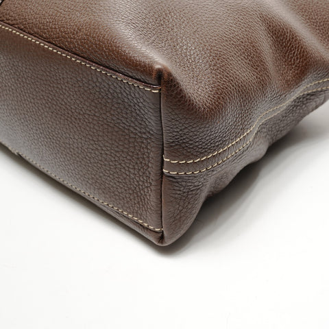 PRADA leather one belt Shoulder Bag Brown WS25853