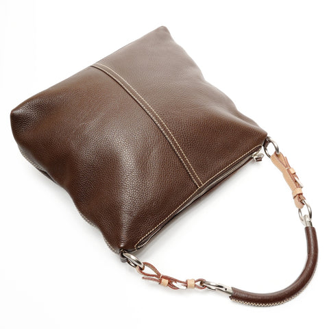 PRADA leather one belt Shoulder Bag Brown WS25853