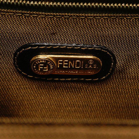 FENDI Zucca Canvas Small Trunk 2-Way Vanity Handbag Brown WS25854
