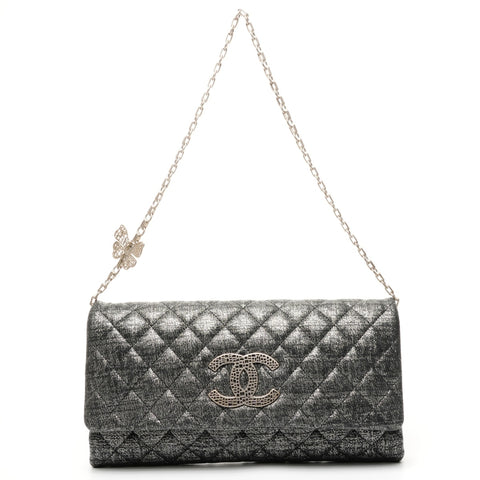 CHANEL Matelasse Metallic Chain 14 series 2010-2011 Shoulder Bag black WS25857