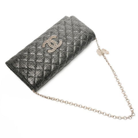 CHANEL Matelasse Metallic Chain 14 series 2010-2011 Shoulder Bag black WS25857
