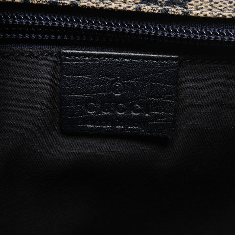 GUCCI GG Supreme surface deterioration and peeling Shoulder Bag Navy WS25858