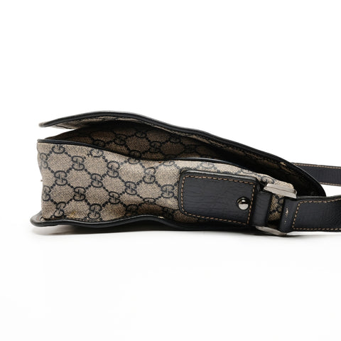 GUCCI GG Supreme surface deterioration and peeling Shoulder Bag Navy WS25858