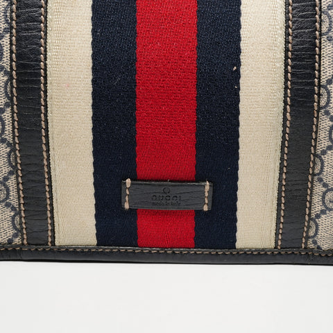 GUCCI GG Supreme surface deterioration and peeling Shoulder Bag Navy WS25858