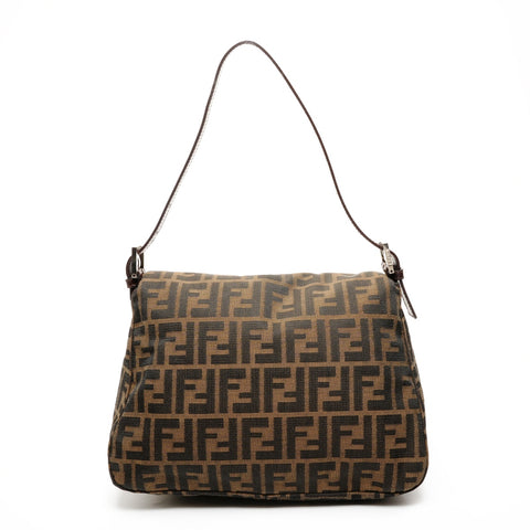FENDI Zucca Canvas Mamma Bucket One Belt Shoulder Bag Brown WS25859
