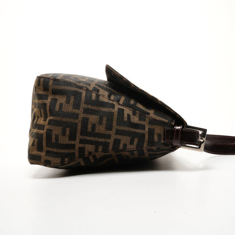 FENDI Zucca Canvas Mamma Bucket One Belt Shoulder Bag Brown WS25859